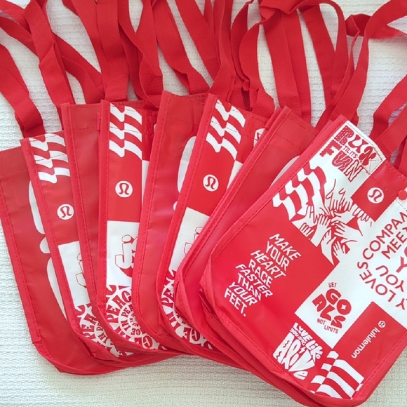 lululemon athletica Other - ❤️❤️ Lululemon Small Reusable Red Party Tote Bags - Set Of 8 ❤️❤️
